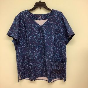 PerFlex | Women’s Scrub Top | Blue | Patterned